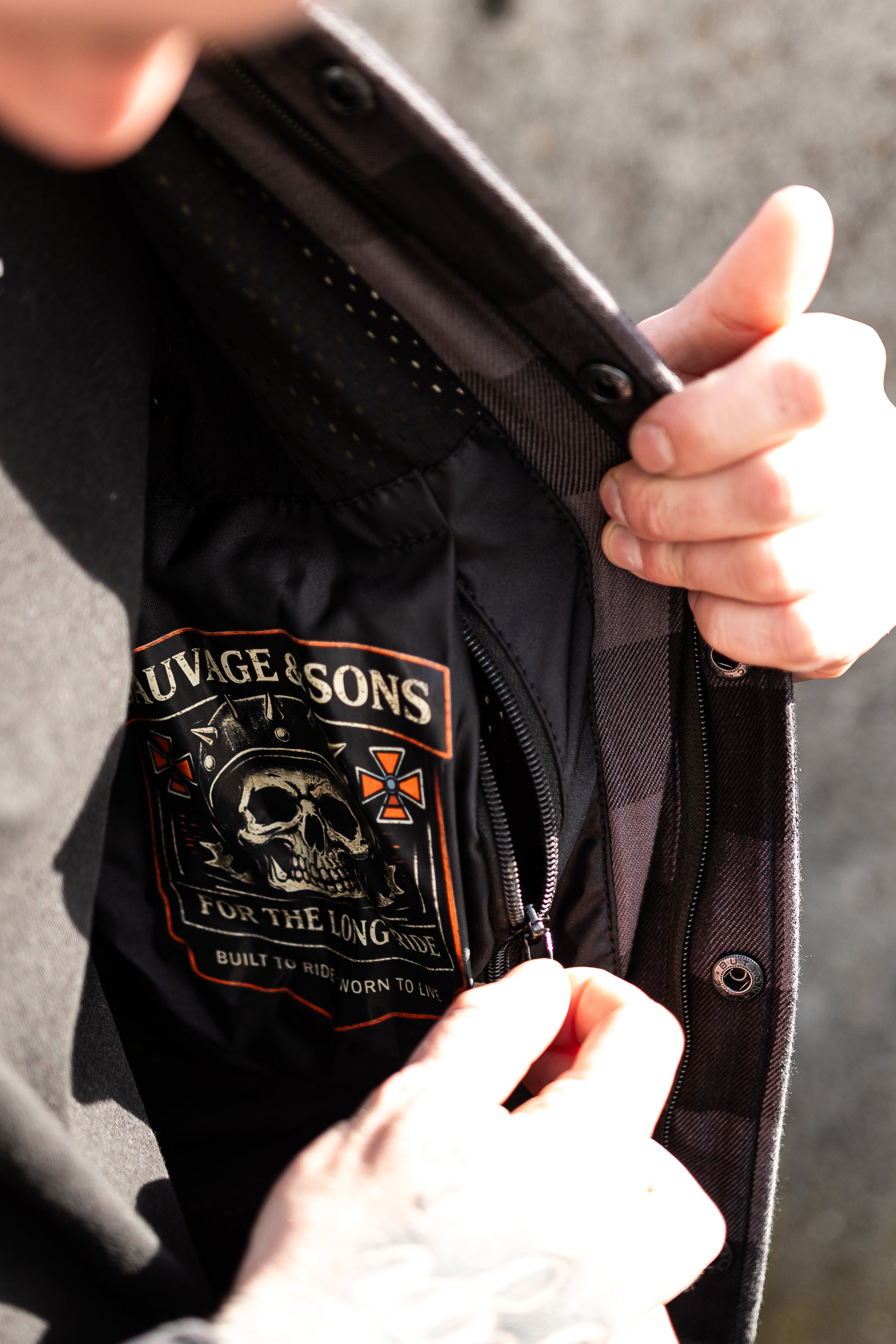 Flannel Motorcycle Jacket with Aramid Protection | Sauvage & Sons